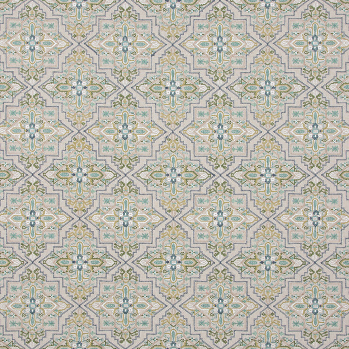 Benaki Aqua by G P & J Baker Designer Fabric CASPIAN LINEN - 60%;POLYESTER - 24%;VISCOSE - 16% India Horizontal: 12.411 and Vertical: 7.486 49.644 - Swanky Fabrics -