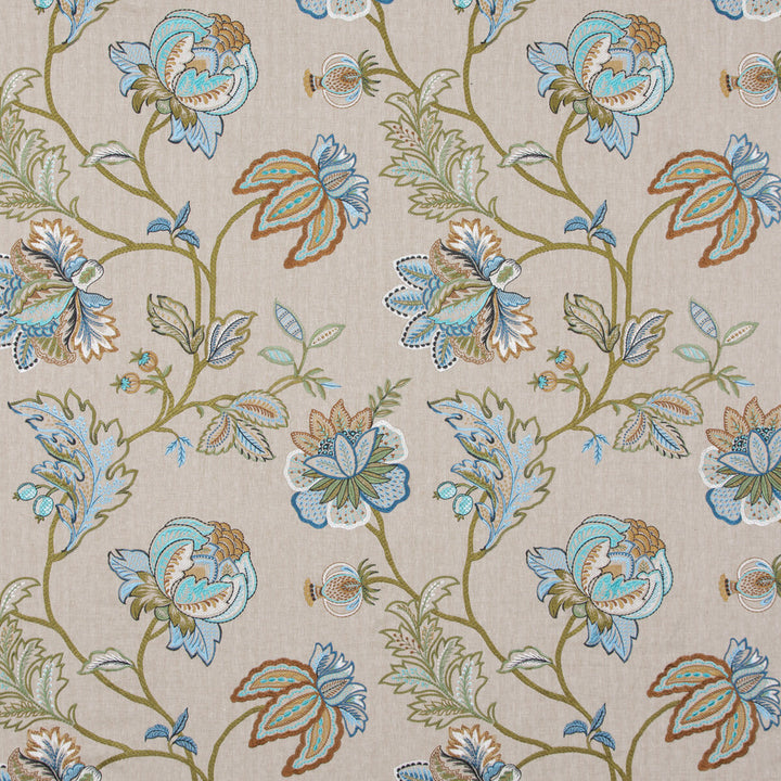 Agra Teal by G P & J Baker Designer Fabric CASPIAN VISCOSE - 60%;LINEN - 26%;RAYON - 14% India Horizontal: 25.216 and Vertical: 30.338 50.432 - Swanky Fabrics -