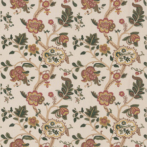 Chewton Rose/Green BF11022.1.0 By G P & J Baker Designer Fabric