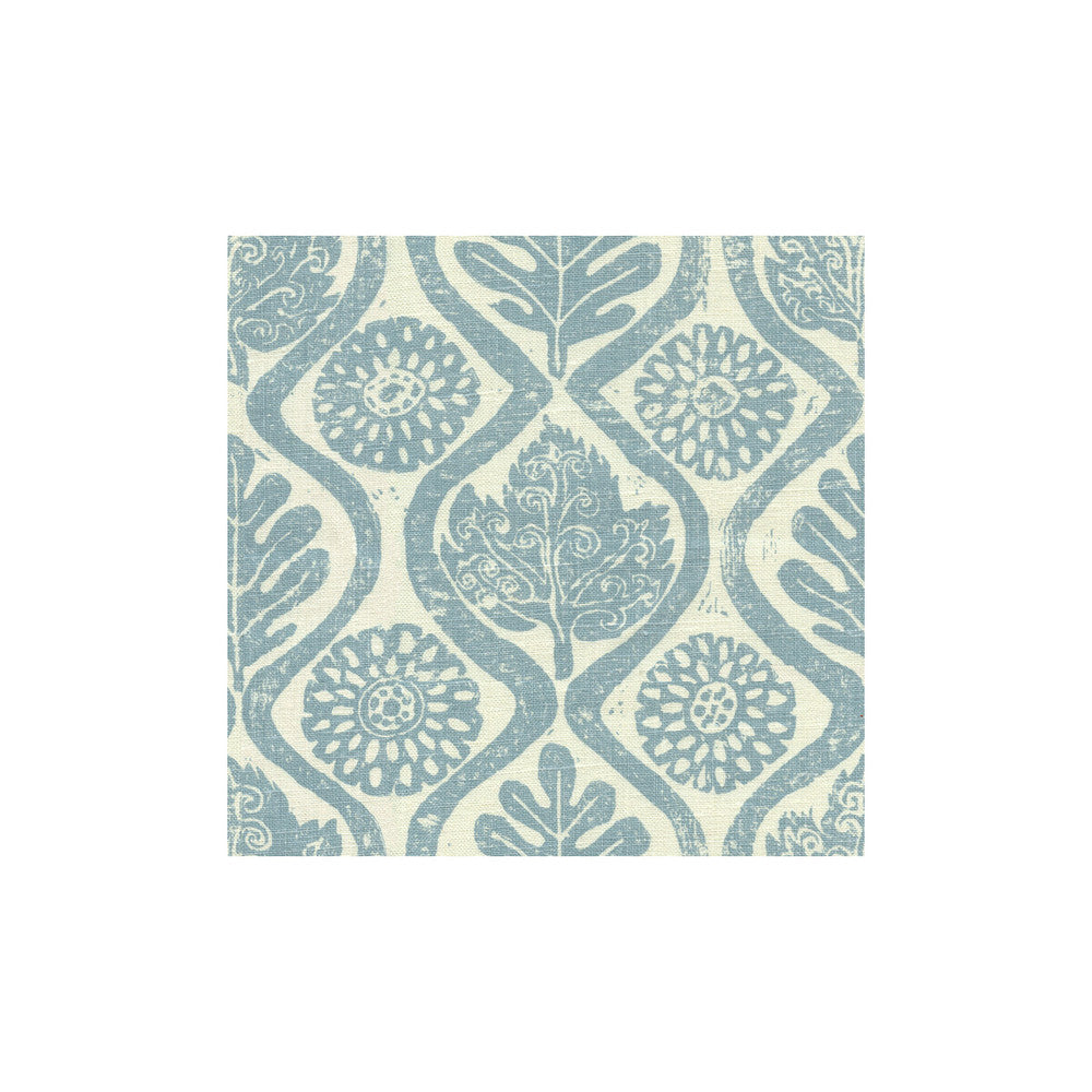 Oakleaves Blue by Lee Jofa Designer Fabric BLITHFIELD LINEN - 100% United Kingdom - Horizontal: 44 and Vertical: 31.75 51 - Swanky Fabrics -