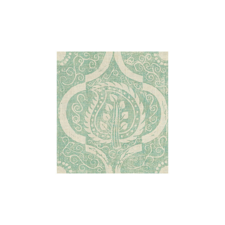 Persian Leaf Aqua by Lee Jofa Designer Fabric BLITHFIELD LINEN - 100% United Kingdom Horizontal: 21 and Vertical: 23 53.5 - Swanky Fabrics -