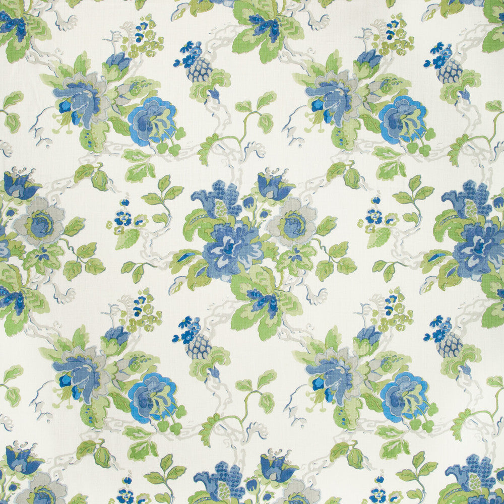 Parnham Cornflower/Lime by Lee Jofa Designer Fabric BLITHFIELD LINEN - 100% United Kingdom HEAVY Horizontal: 25.25 and Vertical: 28 51.5 - Swanky Fabrics -