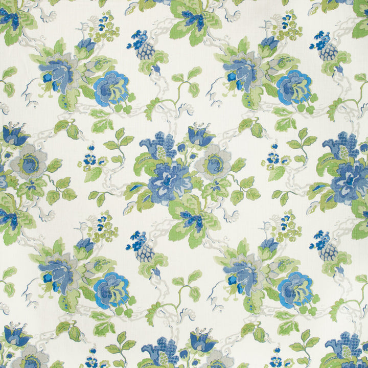 Parnham Cornflower/Lime by Lee Jofa Designer Fabric BLITHFIELD LINEN - 100% United Kingdom HEAVY Horizontal: 25.25 and Vertical: 28 51.5 - Swanky Fabrics -
