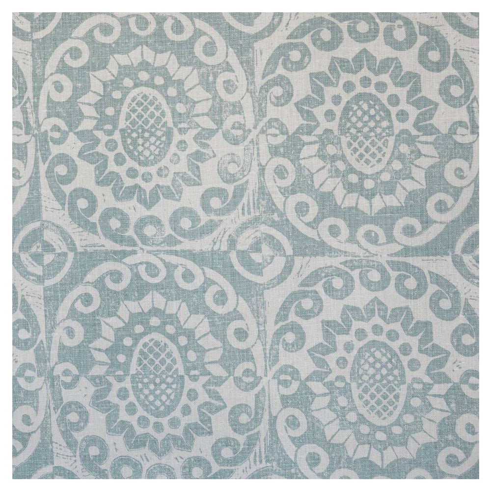 Pineapple On Oyster Aqua by Lee Jofa Designer Fabric BLITHFIELD LINEN - 100% United Kingdom - Horizontal: 17.73 and Vertical: 31 53 - Swanky Fabrics -