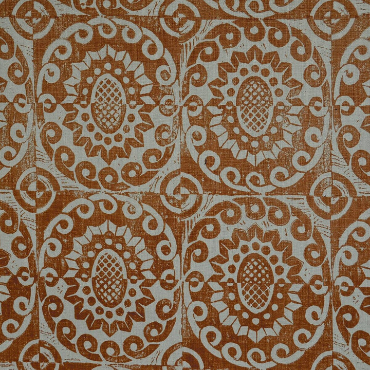 Pineapple On Rustic Pumpkin by Lee Jofa Designer Fabric BLITHFIELD LINEN - 100% United Kingdom Horizontal: 17.73 and Vertical: 31 53 - Swanky Fabrics -