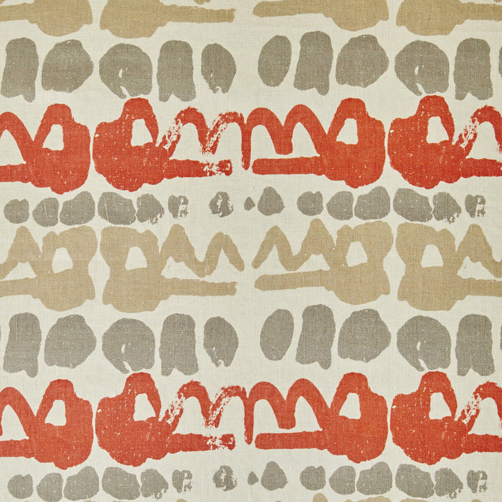 Altamira Red/Grey by Lee Jofa Designer Fabric BLITHFIELD LINEN - 100% United Kingdom Horizontal: 13 and Vertical: 11.8 52.75 - Swanky Fabrics -