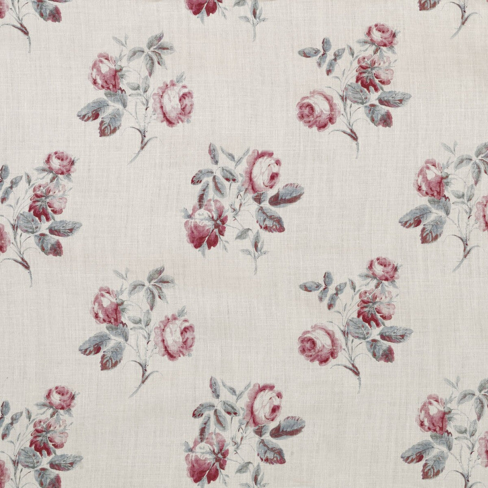Simsbury Aqua/Pink by Lee Jofa Designer Fabric BLITHFIELD LINEN - 100% Thailand MEDIUM Horizontal: 25.98 and Vertical: 7.28 51.97 - Swanky Fabrics -