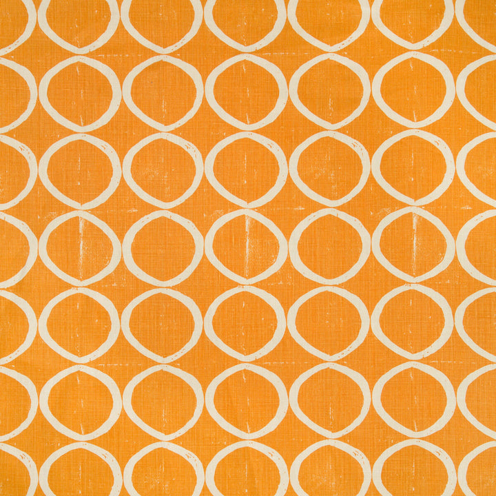 Circles Tangerine by Lee Jofa Designer Fabric BLITHFIELD LINEN - 100% United Kingdom HEAVY Horizontal: 13.4 and Vertical: 25.2 53.5 - Swanky Fabrics -