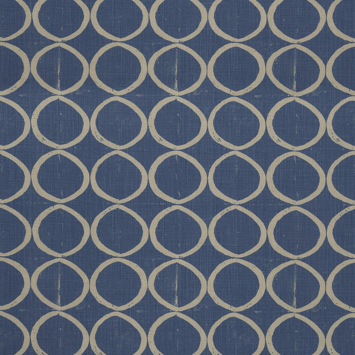 Circles Azure by Lee Jofa Designer Fabric BLITHFIELD LINEN - 100% United Kingdom HEAVY Horizontal: 13.4 and Vertical: 25.2 53.5 - Swanky Fabrics -