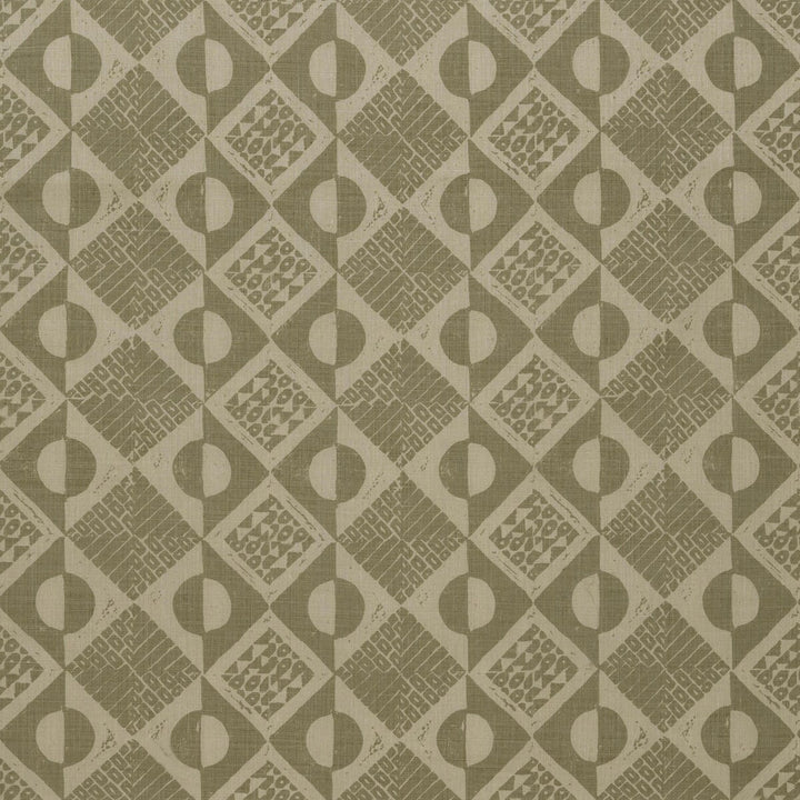 Circles And Squares Dove by Lee Jofa Designer Fabric BLITHFIELD LINEN - 100% United Kingdom HEAVY Horizontal: 13.4 and Vertical: 27.2 53.5 - Swanky Fabrics -