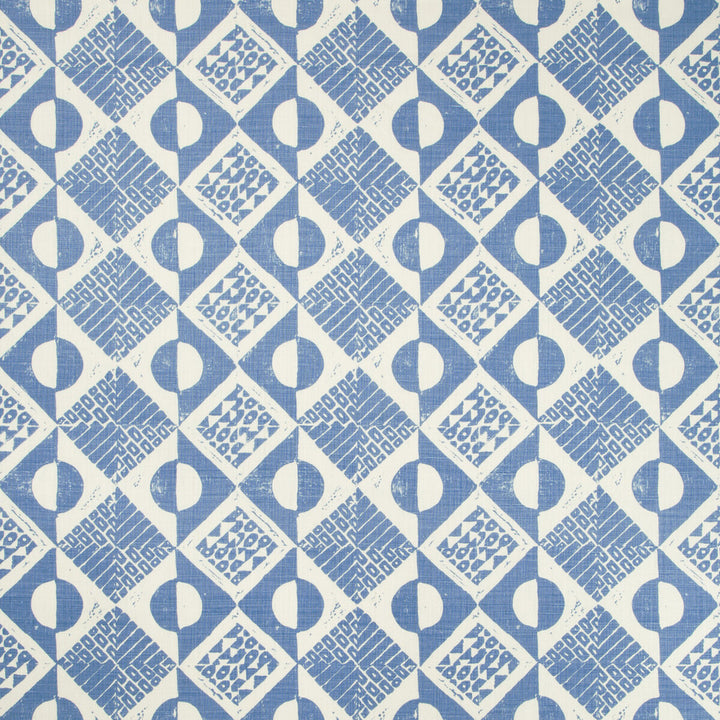 Circles And Squares Azure by Lee Jofa Designer Fabric BLITHFIELD LINEN - 100% United Kingdom HEAVY Horizontal: 13.4 and Vertical: 27.2 53.5 - Swanky Fabrics -