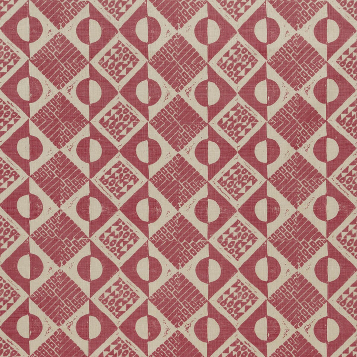 Circles And Squares Berry by Lee Jofa Designer Fabric BLITHFIELD LINEN - 100% United Kingdom HEAVY Horizontal: 13.4 and Vertical: 27.2 53.5 - Swanky Fabrics -