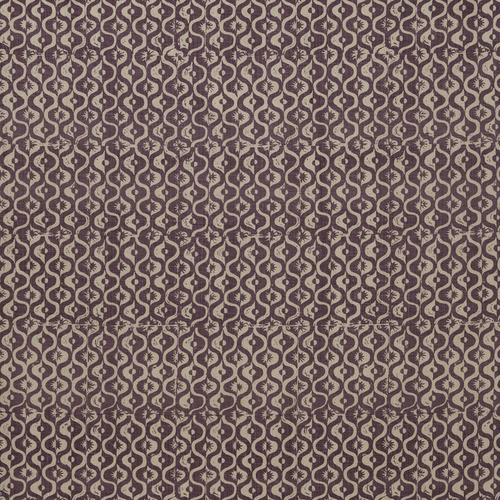Small Medallion Aubergine by Lee Jofa Designer Fabric BLITHFIELD LINEN - 100% United Kingdom HEAVY Horizontal: 17.1 and Vertical: 37.7 51.1 - Swanky Fabrics -