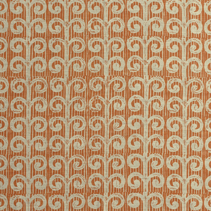 Fern Tangerine by Lee Jofa Designer Fabric BLITHFIELD LINEN - 100% United Kingdom MEDIUM Horizontal: 32.7 and Vertical: 25.6 52 - Swanky Fabrics -