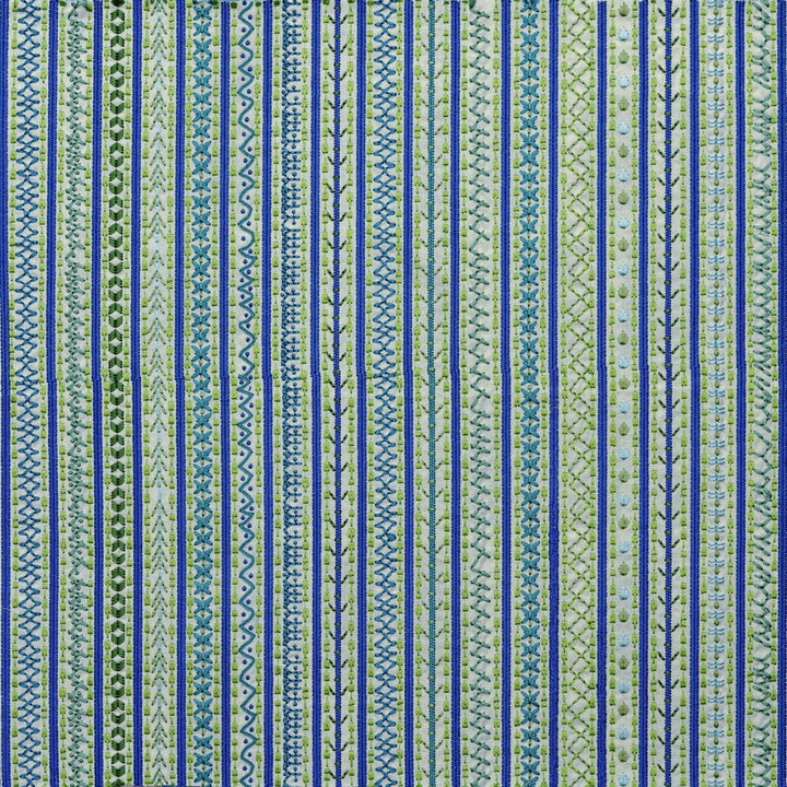 Capri Blue/Green by Lee Jofa Designer Fabric BLITHFIELD COTTON - 100% India Horizontal: 24.6 and Vertical: 1.4 52 - Swanky Fabrics -
