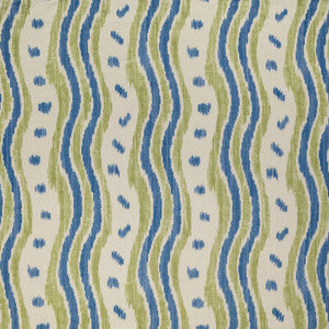 Ikat Stripe Blue/Lime by Lee Jofa Designer Fabric