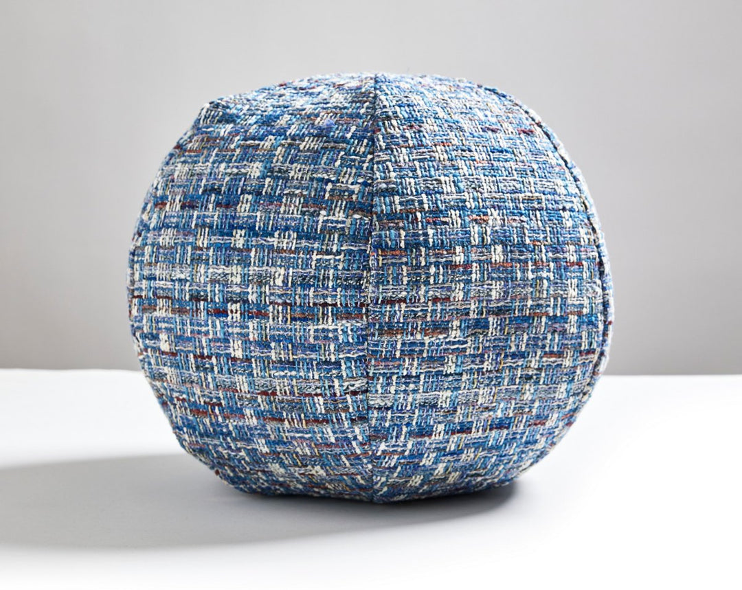 Faye Pillow 12 Dia - Blue Wood BIRADKFAYE0001 by Scalamandre Designer Pillow
