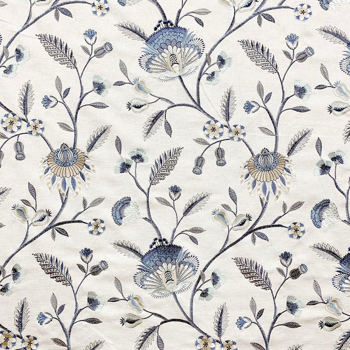 Blabet Blues by Magnolia Designer Fabric - 52 Rec Poly, 48 Cot (Emb 100 Vis) India 15000 Horizontal: 17 and Vertical: 18.5 51 - Swanky Fabrics -