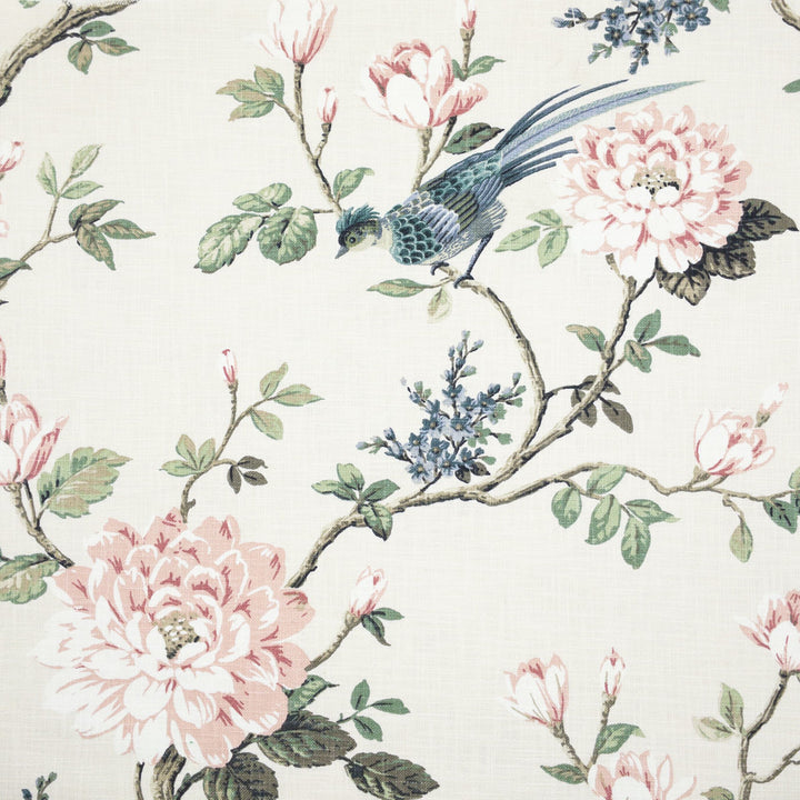 Blossom 1 Eggshell by Stout Designer Fabric COMFORTABLE LIVING SPRING/MOSS 100%COT PAKISTAN Horizontal: 27.000 and Vertical: 25.125 54 in - Swanky Fabrics -
