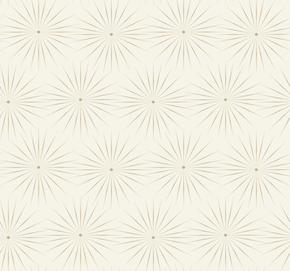 Starlight White & Silver Wallpaper by Antonina Vella Designer Antonina Vella Boho Luxe Covers about 60.8 square feet 27-in by 27-ft long roll Unpasted 25.25 - Swanky Fabrics -