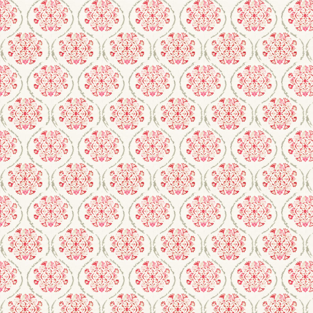 Bokadam 1 Tearose by Aoc Designer Fabric COMFORTABLE LIVING BLUSH/GINGER 100%COT %VEMB INDIA </p><p>Repeat: 11.375 54 in - Swanky Fabrics -