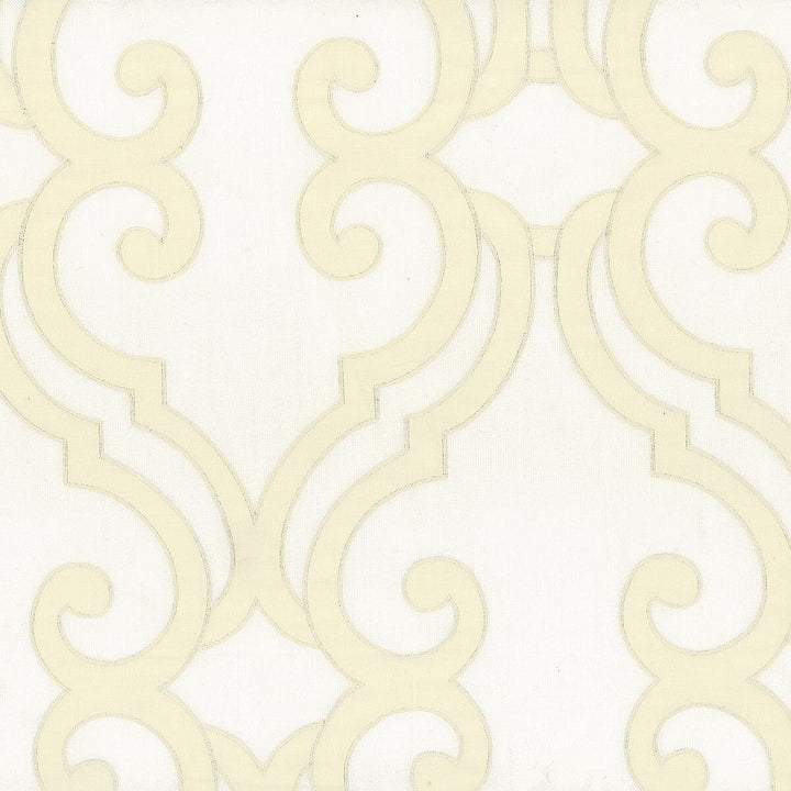 Bonjour 1 Ivory by Stout Designer Fabric EMBROIDERY IV 55%LIN 45%SVI INDIA </p><p>Repeat: 15.75 54 in - Swanky Fabrics -