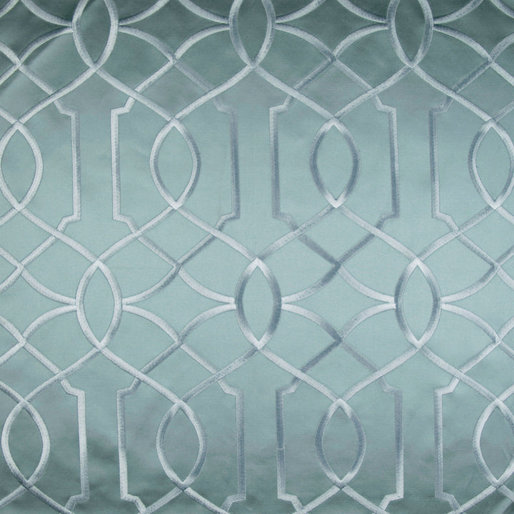 Boomerang Fountain Mist by Norbar Designer Fabric PARAMOUNT 60% COTTON 40% POLYESTER INDIA 9 1/4"V 5 1/4"H 52 - Swanky Fabrics -
