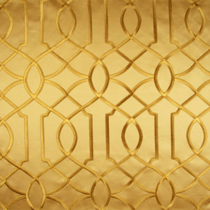 Boomerang Golden by Norbar Designer Fabric PARAMOUNT 60% COTTON 40% POLYESTER INDIA 9 1/4"V 5 1/4"H 52 - Swanky Fabrics -