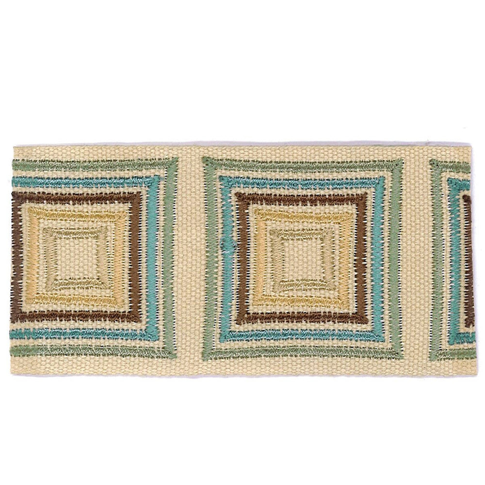 Boxcar 5 Aqua by Stout Designer Trim ACCENTS TAPES & BORDERS 100%SVI CHINA </p><p>Repeat: 0 2 in - Swanky Fabrics -