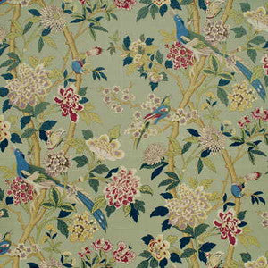 Hydrangea Bird Aqua/Rose by G P & J Baker Designer Fabric