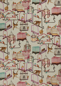 Menagerie Velvet Aqua by G P & J Baker Designer Fabric