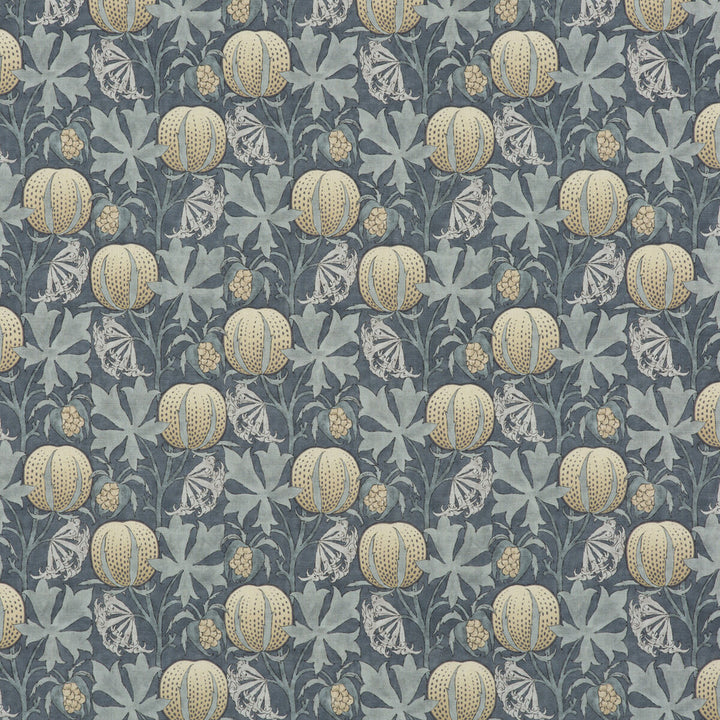 Pumpkins Indigo by G P & J Baker Designer Fabric ORIGINALS V VISCOSE - 85%;LINEN - 15% United Kingdom HEAVY Horizontal: 14.184 and Vertical: 13.396 53.978 - Swanky Fabrics -