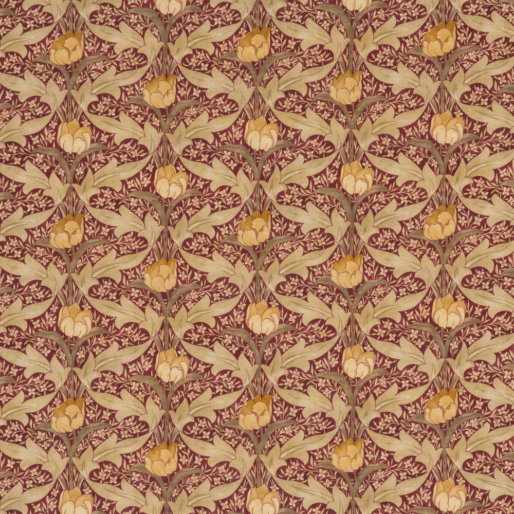 Tulip & Jasmine Red/Ochre by G P & J Baker Designer Fabric ORIGINALS V VISCOSE - 85%;LINEN - 15% United Kingdom HEAVY Horizontal: 13.396 and Vertical: 13.396 53.978 - Swanky Fabrics -