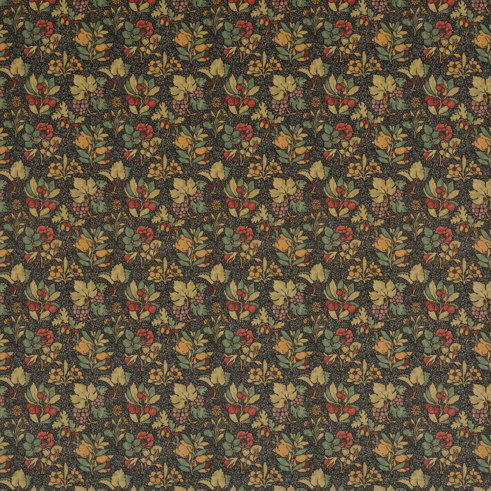 Meadow Fruit Velvet Cinder/Multi by G P & J Baker Designer Fabric ORIGINALS V COTTON - 100% United Kingdom HEAVY Horizontal: and Vertical: 9.062 53.978 - Swanky Fabrics -