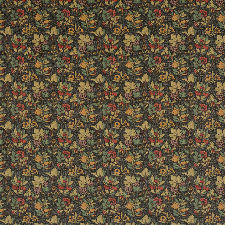 Meadow Fruit Velvet Cinder/Multi by G P & J Baker Designer Fabric ORIGINALS V COTTON - 100% United Kingdom HEAVY Horizontal: - and Vertical: 9.062 53.978 - Swanky Fabrics -