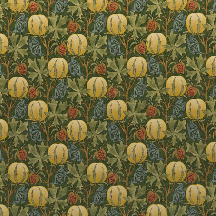 Pumpkins Velvet Green/Terracotta by G P & J Baker Designer Fabric ORIGINALS V COTTON - 100% United Kingdom HEAVY Horizontal: 14.184 and Vertical: 13.396 53.978 - Swanky Fabrics -