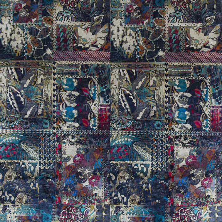 Barcelona Indigo by G P & J Baker Designer Fabric RIO VELVETS VISCOSE - 55%;COTTON - 45% Italy HEAVY Horizontal: 26.792 and Vertical: 52.008 53.584 - Swanky Fabrics -