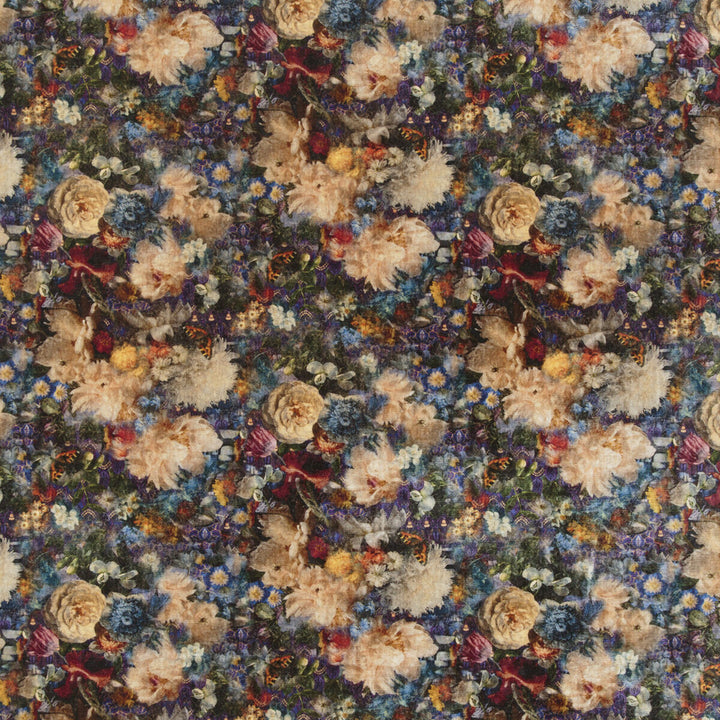 Royal Garden Velvet Sapphire by G P & J Baker Designer Fabric HISTORIC ROYAL PALACES VISCOSE - 55%;COTTON - 45% Italy HEAVY Horizontal: 27.186 and Vertical: 25.216 53.978 - Swanky Fabrics -