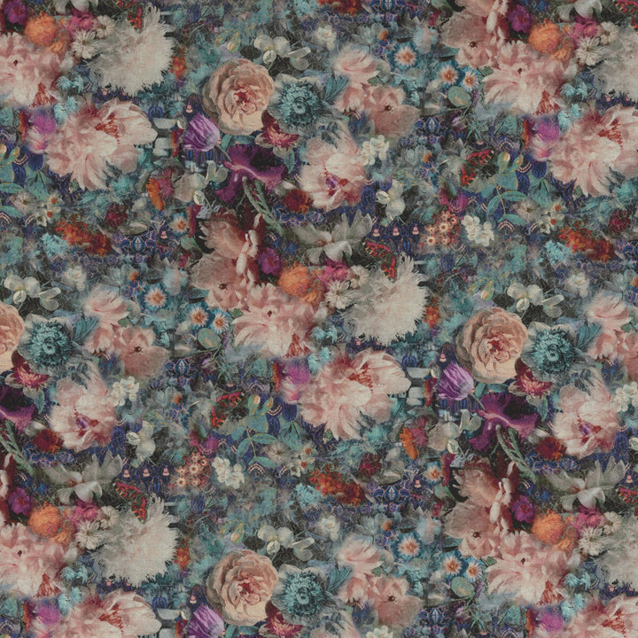 Royal Garden Linen Jewel by G P & J Baker Designer Fabric HISTORIC ROYAL PALACES COTTON - 46%;VISCOSE - 36%;LINEN - 18% Italy Horizontal: 27.974 and Vertical: 27.58 55.948 - Swanky Fabrics -