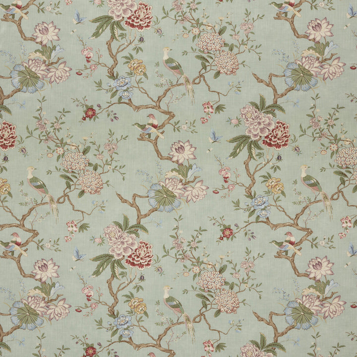 Oriental Bird Signature Eau De Nil by G P & J Baker Designer Fabric SIGNATURE PRINTS VISCOSE - 85%;LINEN - 15% United Kingdom HEAVY Horizontal: 18.124 and Vertical: 31.126 53.978 - Swanky Fabrics -