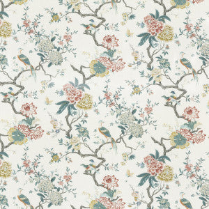 Oriental Bird Signature Teal by G P & J Baker Designer Fabric