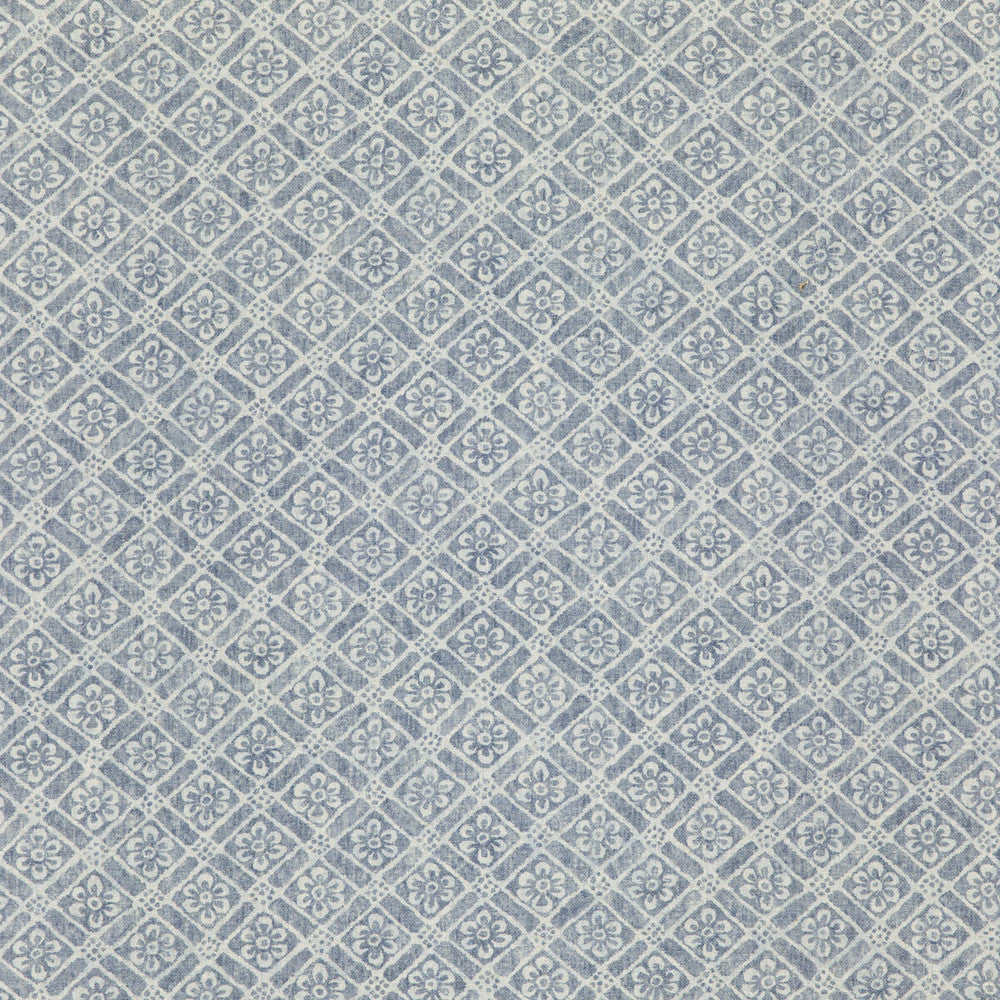 Moreton Trellis Indigo by G P & J Baker Designer Fabric SIGNATURE PRINTS LINEN - 100% Thailand - Horizontal: 7.486 and Vertical: 9.85 52.796 - Swanky Fabrics -