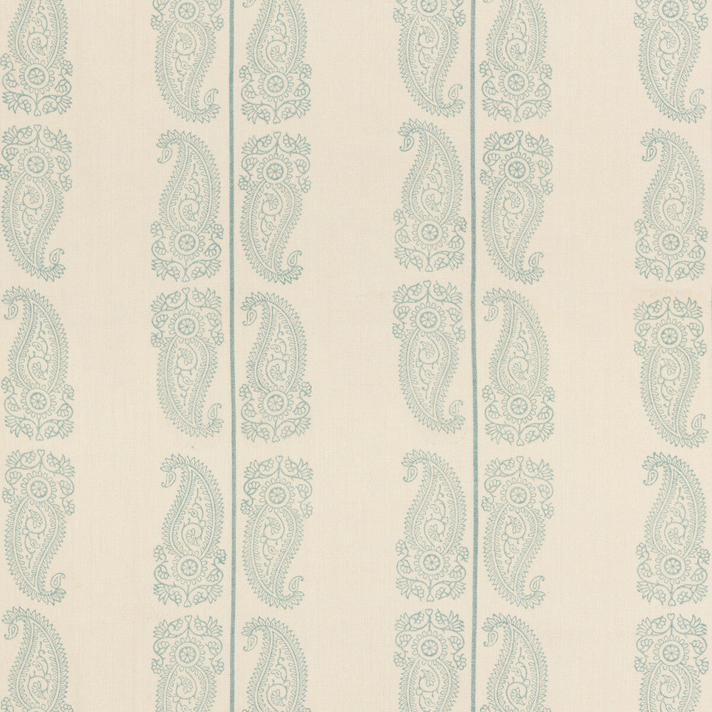 Cromer Paisley Aqua by G P & J Baker Designer Fabric ARTISAN II LINEN - 70%;COTTON - 30% India MEDIUM Horizontal: 12.608 and Vertical: 16.942 50.432 - Swanky Fabrics -
