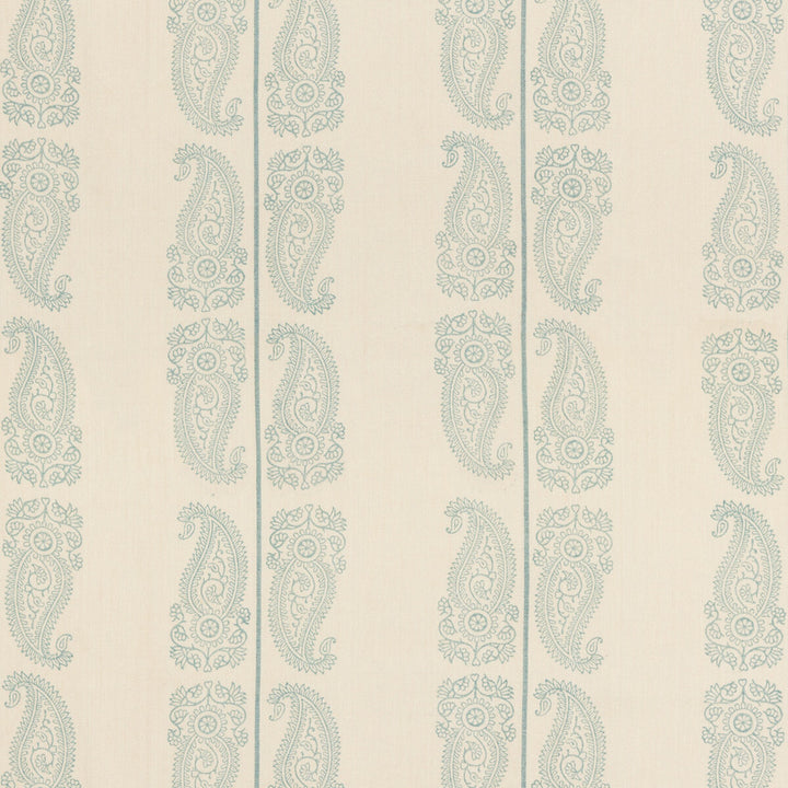 Cromer Paisley Aqua by G P & J Baker Designer Fabric ARTISAN II LINEN - 70%;COTTON - 30% India MEDIUM Horizontal: 12.608 and Vertical: 16.942 50.432 - Swanky Fabrics -