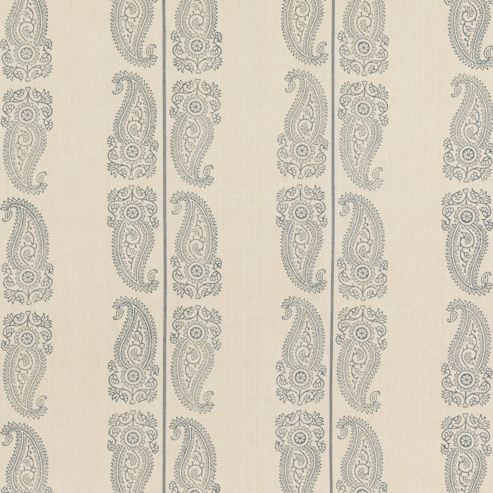 Cromer Paisley Indigo by G P & J Baker Designer Fabric ARTISAN II LINEN - 70%;COTTON - 30% India MEDIUM Horizontal: 12.608 and Vertical: 16.942 50.432 - Swanky Fabrics -