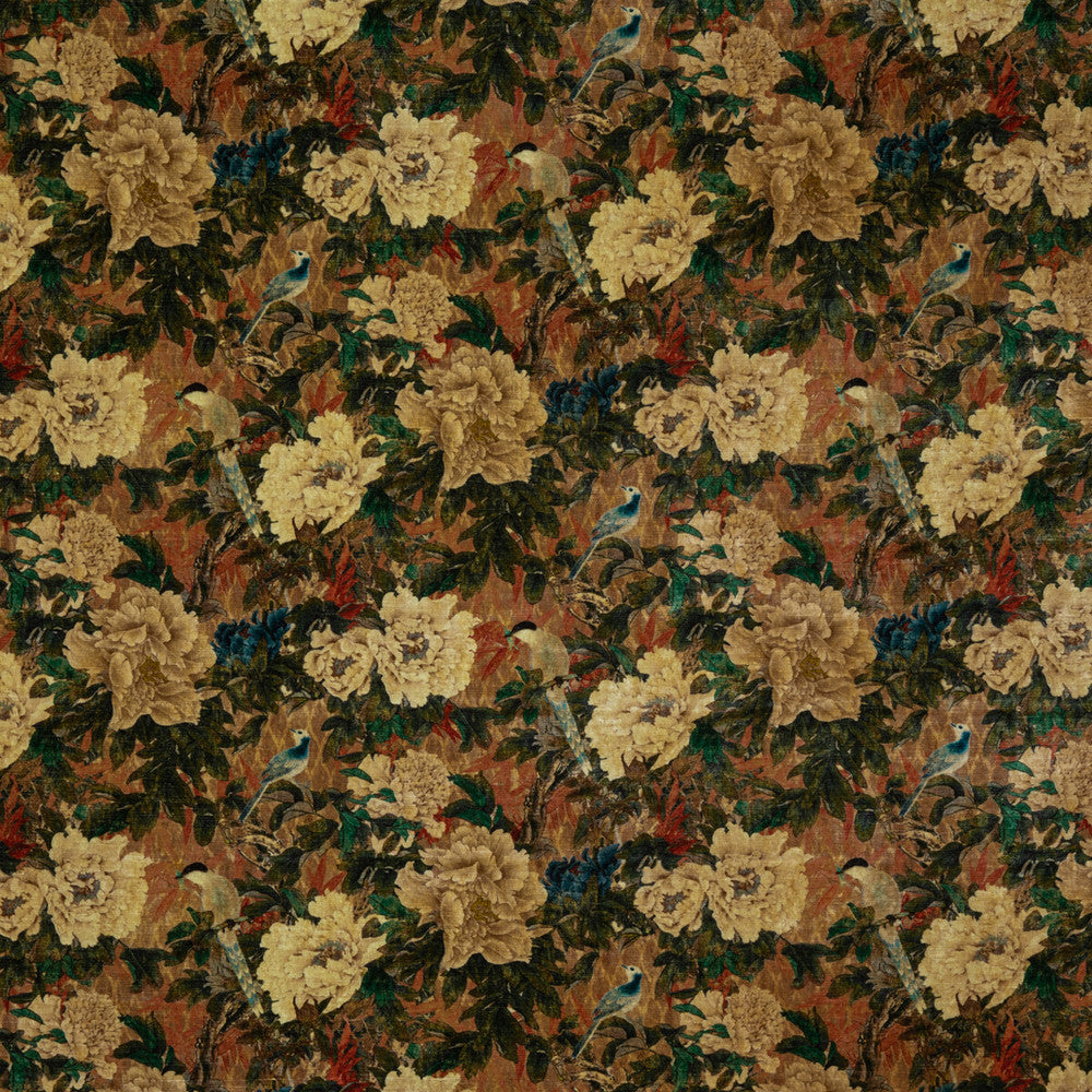 Oriental Garden Jewel by G P & J Baker Fabric G P & J Baker Fabric Oriental Garden JewelFabric SIGNATURE VELVETS VISCOSE - 55%;COTTON - 45% Italy </p><p>Repeat: H: 27.58, V: 20.094 55.16 - Fabric Carolina -