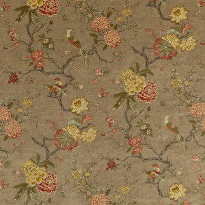 Oriental Bird Velvet Mole by G P & J Baker Designer Fabric
