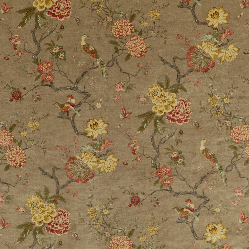 Oriental Bird Velvet Mole by G P & J Baker Fabric G P & J Baker Fabric Oriental Bird Velvet MoleFabric SIGNATURE VELVETS VISCOSE - 60%;COTTON - 30%;POLYESTER - 10% Italy </p><p>Repeat: H: 17.9664, V: 32.308 53.978 - Fabric Carolina -