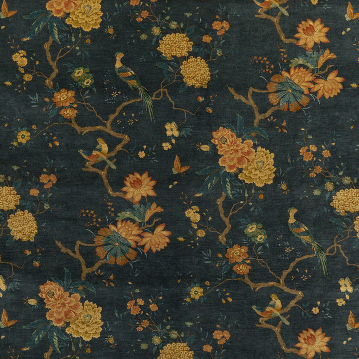 Oriental Bird Velvet Teal by G P & J Baker Fabric G P & J Baker Fabric Oriental Bird Velvet TealFabric SIGNATURE VELVETS VISCOSE - 60%;COTTON - 30%;POLYESTER - 10% Italy </p><p>Repeat: H: 17.9664, V: 32.308 53.978 - Fabric Carolina -