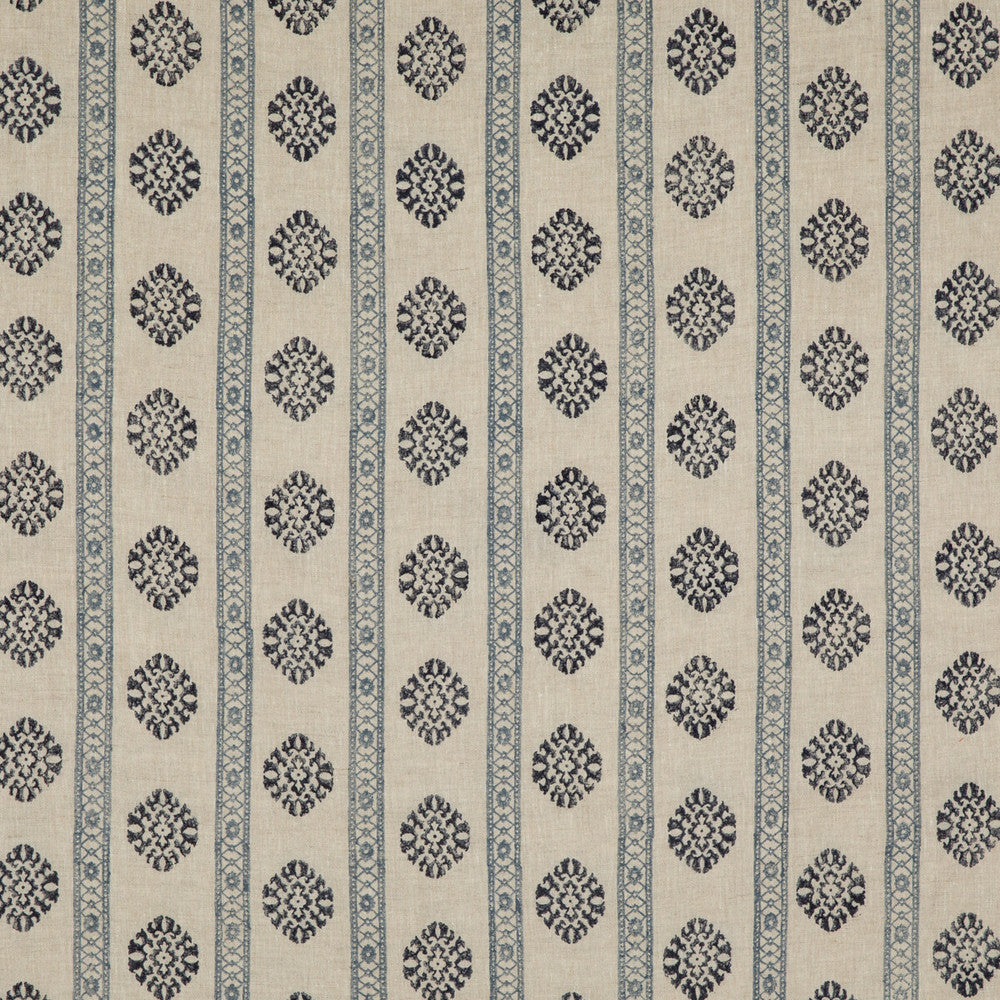 Alma Indigo by G P & J Baker Designer Fabric COROMANDEL SMALL PRINTS LINEN - 100% India - Horizontal: 7.5648 and Vertical: 3.94 53.978 - Swanky Fabrics -
